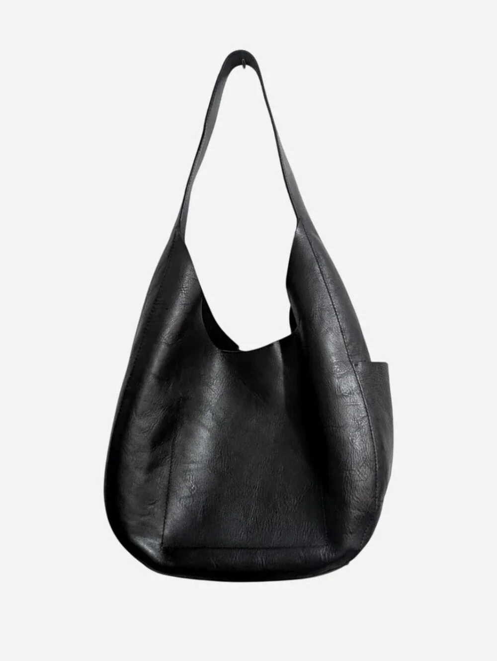 Madewell oversized shopper bag purse leather black tote shoulder hobo